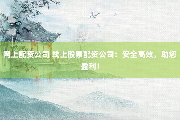 网上配资公司 线上股票配资公司：安全高效，助您盈利！