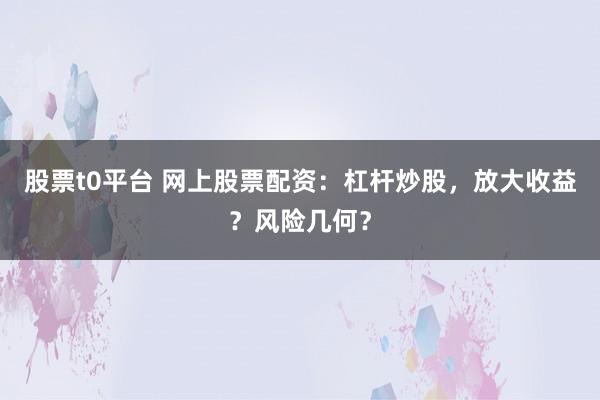 股票t0平台 网上股票配资：杠杆炒股，放大收益？风险几何？