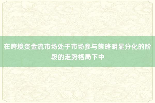 在跨境资金流市场处于市场参与策略明显分化的阶段的走势格局下中