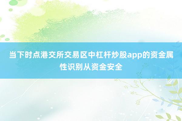 当下时点港交所交易区中杠杆炒股app的资金属性识别从资金安全