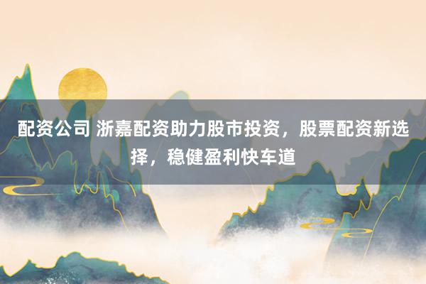 配资公司 浙嘉配资助力股市投资，股票配资新选择，稳健盈利快车道
