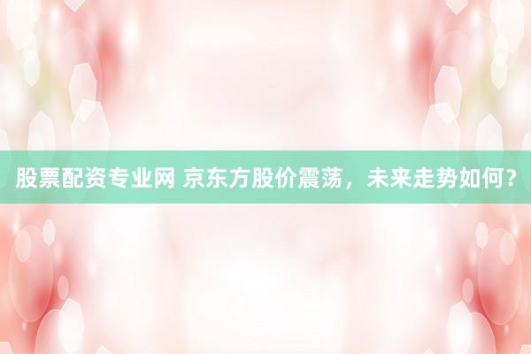 股票配资专业网 京东方股价震荡，未来走势如何？