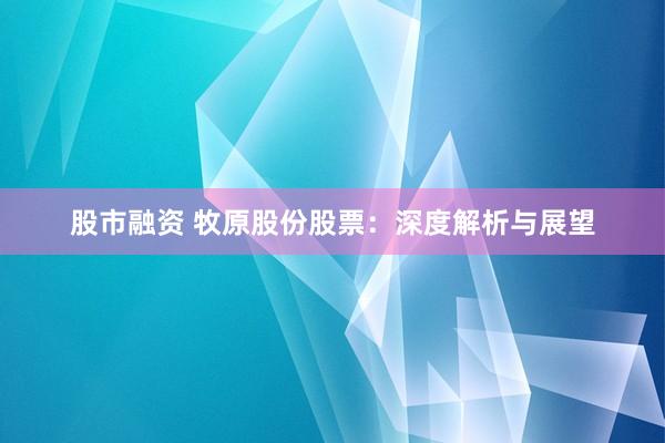 股市融资 牧原股份股票：深度解析与展望