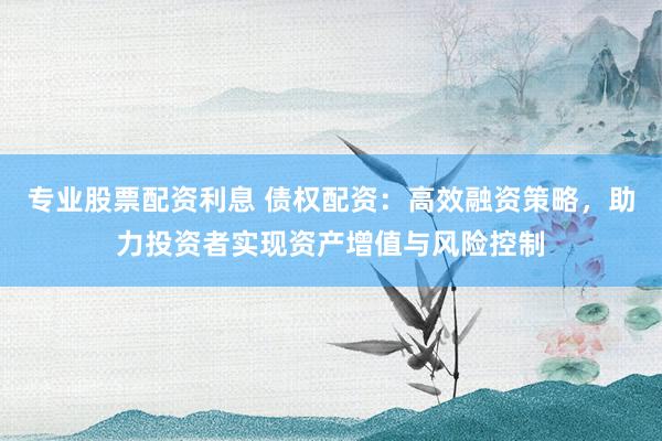 专业股票配资利息 债权配资：高效融资策略，助力投资者实现资产增值与风险控制